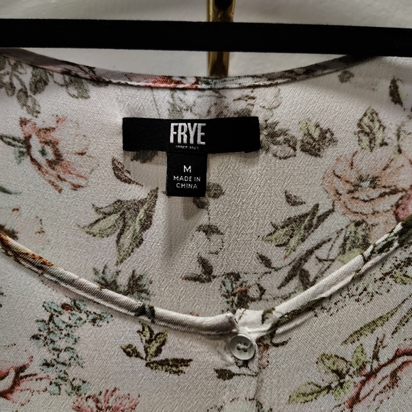 Frye Midi Dress M Button Down Floral Sleeveless Pockets Prairie Cottage Core - Picture 5 of 10